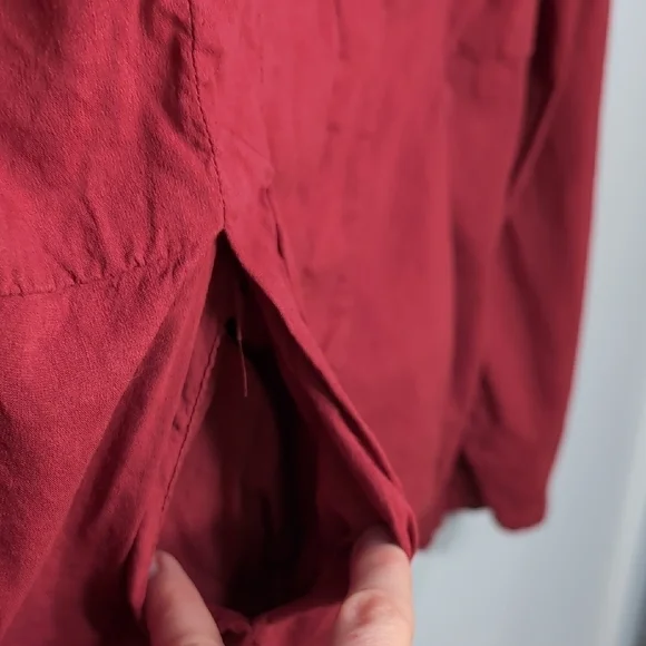 Eileen Fisher | Linen Lightweight Red Blazer Jacket Size L - Picture 6 of 11